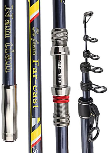Teleskop-Angelrute, lange Abschnitte, Carbon, super steif, ultraleicht, 3,6 m, 3,9 m, 4,2 m, 4,5 m, 5,4 m, tragbare Angelrute für Flüsse, Seen, Teiche und Ozeane (4,2 m)