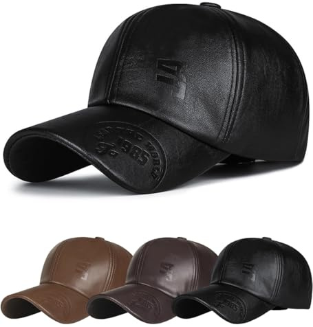 Cozyan Homme Casquette de Baseball en Cuir Chapeau Réglable Casquette de Baseball Unisexe pour Les Entraînements de Course et Les Activités de Plein air Toutes