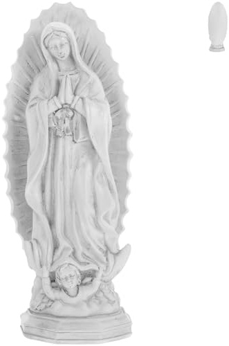 HOMSFOU Estatua De La Virgen María Escultura Religiosa De Resina para Decoración del Hogar Oficina Y Espacios Pequeños 7.48X2.95X2.44In Figura Católica Compacta