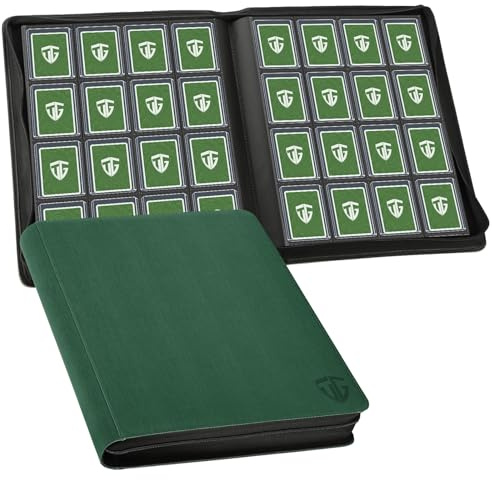 TCGUARD Toploader Album de cartes à collectionner pour 640 - 16 compartiments - Avec pochettes pour chargement par le haut rigide de 7,6 x 10,16 cm - Pour TCG, cartes MTG, album de collection de
