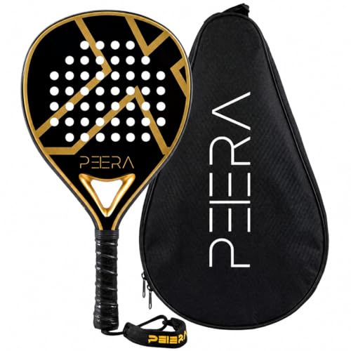 3K Full Carbon Fiber Padel Racket with Ultra Softa EVA Foam for Professionals - Lightweight Paddle Racket with Perforated Grip - 38mm Carbon pala de Padel Racquet