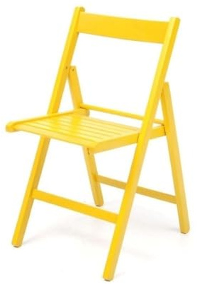 Indomita Set 4 sedia pieghevole in legno Penelope colore giallo