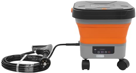 Limpiador de alta presión portátil con depósito de agua de 13 L, plegable y recargable, boquilla multifunción 6 en 1, 7 niveles de presión, 4 modos de limpieza, limpiador a presión con batería para