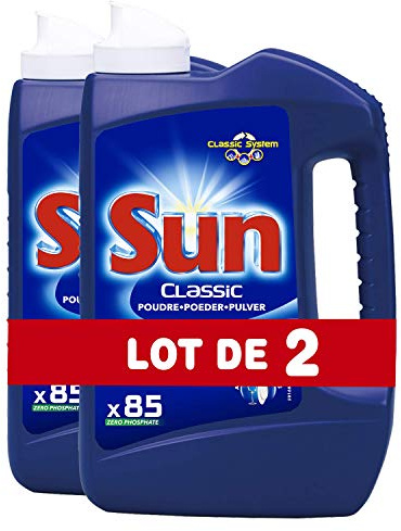 Sun Classic – Detergente en polvo para lavavajillas (2,85 kg, 85 lavados) x2