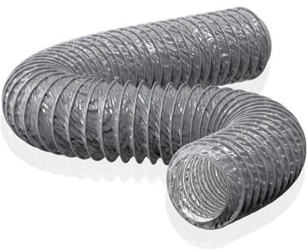 HG Power 150mm Tubo di Scarico, 5m Condotto di Ventilazione Flessibile in Alluminio PVC per Condizionatori d'aria, Asciugatrici e Cappe da Cucina, Grey