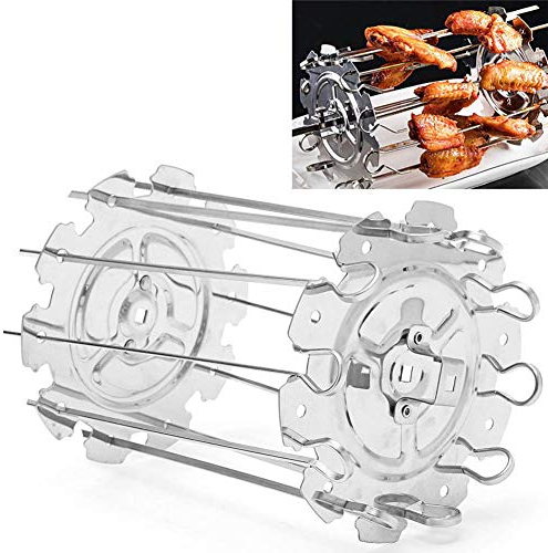 VIONNPPT - Piastra universale per spiedini, in acciaio INOX, per arrosti, 10 spiedini per Shish Kebab, Schaschlik, pesce, pollame, frutta e verdura