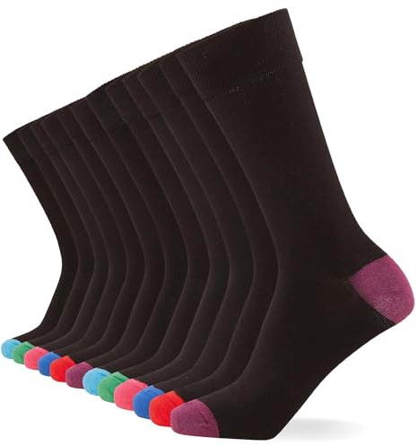 FM London lot de 12 chaussettes unisexes super douces pour mollets - Chaussettes pour hommes et femmes avec design respirant et résistant aux odeurs