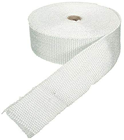 5M Hitzeschutzband Rolle Motorräder Titan Bandage Auspuff Band Fiberglas Hitzeband Schild Band mit Edelstahl Schnall, für Motorrad Auspuff Auto KFZ