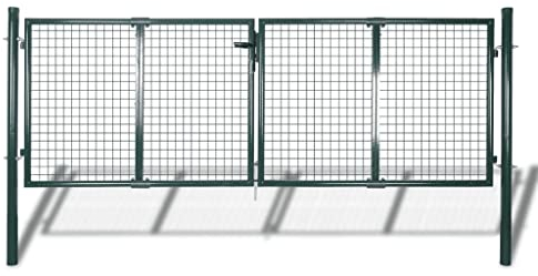 KOIECETA Gartentor Doppeltor Zauntür Tor Garten Zaun Pforte (306 x 150 cm)