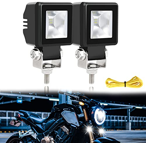 Faros Auxiliares de Moto, 54W 6000K Motocicleta Luces de Niebla LED, Focos Faros Delanteras de moto Compatible con Jeep Wrangler R1200GS ATV UTV Off Road Camiones Buggy, IP68 a prueba de agua