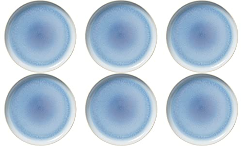 Villeroy & Boch like. by Crafted Blueberry 19-5169-2640 Lot de 6 assiettes à petit-déjeuner en porcelaine de qualité supérieure Turquoise 21 cm
