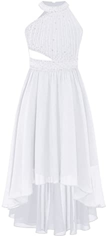Alvivi Enfant Filles Robe De Mariage Demoiselle d'honneur Robe De Soirée Cérémonie Baptême Mousseline Robes De Baptême Communion Anniversaire 5-16 Ans