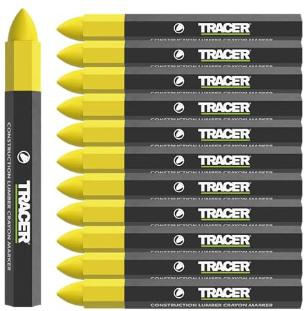 Tracer Bauholzstifte, 12 Stück, Gelb 12 x gelbe Markierungsstifte für verschiedene Oberflächen