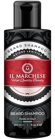 Il Marchese - Shampoo Per Barba E Baffi Concentrato Per Uomo - Effetto Balsamo Barba Con Azione Lenitiva - Made In Italy - Per Cura Barba Uomo - Formato 150 ml