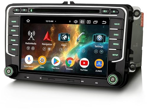 GONFEN 4GB+64GB Acht-Kern Android 14 DAB+ Autoradio Für VW Caddy Passat B6 Golf 5 Golf 6 Tiguan Touran Jetta SEAT Skoda Octavia mit GPS Navigation Wireless CarPlay Android AUTO DSP WiFi BT 5.0 OPS DVD