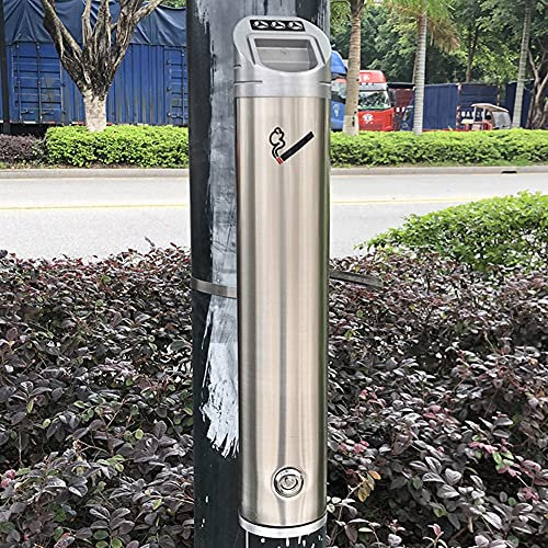 VDLLQYN, Stainless Steel Wall-mounted Ashtray Outdoor Ashtray Smoke Column Smoking Barrel Cigarette Butt Collector for Hotel Public Places,Wall Mounted Ashtray(Color1)