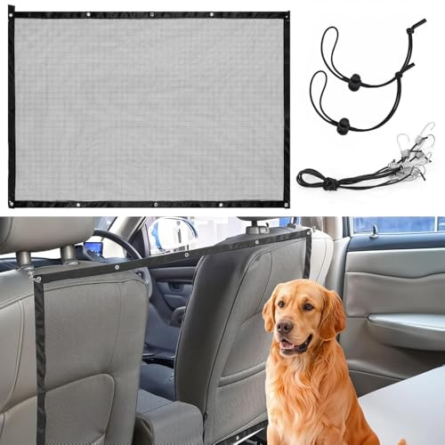 Bil skyddsnät barriär separationsnät för Fiat Abarth 595/595C/500 GQ/500 Sport Cabriolet 2000–2024 2025, hundgaller bil bagageutrymme barriär fordon husdjursbarriär baksäte mesh hund bil fördelare nät