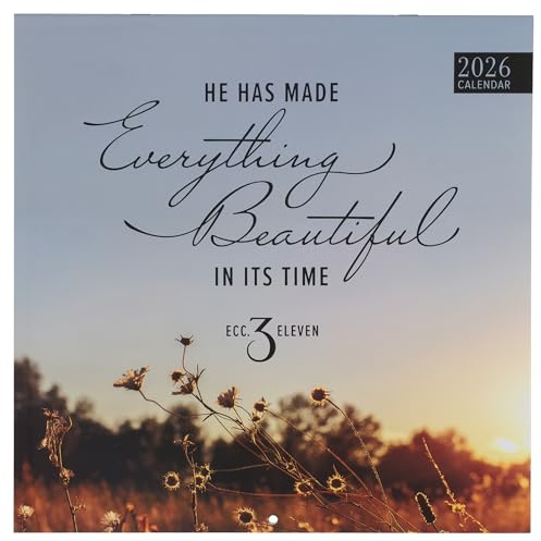 Christian Art Gifts 2026 Large 12 Month Inspirational Wall Calendar for Men & Women: Everything Beautiful Encouraging Bible Verse, Monthly Scripture, Multicolor Scenic Nature Landscape Theme, 10 x 10