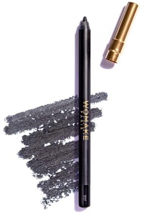 Womake - Crayon Yeux Longue Tenue - Résiste à l'eau - Application Facile - Sans transfert - Made in France - Teinte : Noir