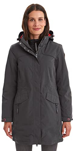 Killtec Grindavik Wmn CT B - Parka Funcional con Capucha Desmontable para Mujer, Unzutreffend, otoño/Invierno, Grindavik WMN CT B., Mujer, Color Antracita, tamaño 46