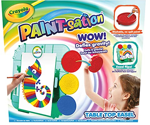 CRAYOLA Paint-sation: Table Top Easel | No-Spill Painting Kit | Ideal for Kids Aged 3+