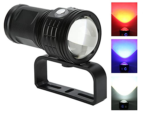Dykficklampa, QX3 10800LM Vattentät LED-ficklampa COB Undervattens 80M Fotografering Videodykning Fylllampa för utomhusvattensporter utomhus(Black)