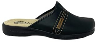 Pantofole invernali Uomo classiche Arizona by Patrizia Made in Italy sottopiede in Vera Pelle (NERO, 43)