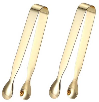 DOITOOL Stainless Steel Tea Clip 4.33 Inch Mini Sugar Cube Tongs Ice Cube Clips Mirror Polished Metal Serving Tongs for Tea Party Coffee Bar