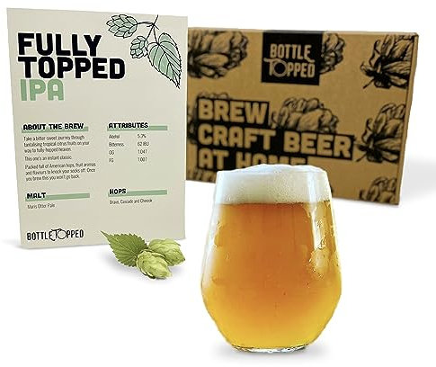 Fully Topped IPA Home Brew Kit – Ingredient/Top-Up Beer Making Kit to Brew 5L of Beer at Home – Make Your Own Craft Beer – Perfect for Home Brewer, Beer Gift, Gifts for Men, Gifts for Dad