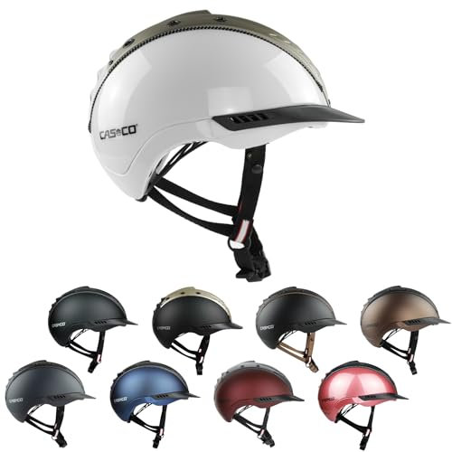 RL24 - Reithelm Mistrall-2 Edition von Casco inkl. Helmbox | Reitkappe Damen, Herren & Kinder | optimale Belüftung & ergonomisch Perfekter Sitz | Reiterhelm Weiß/Olive in Größe XS-S (50-54cm)