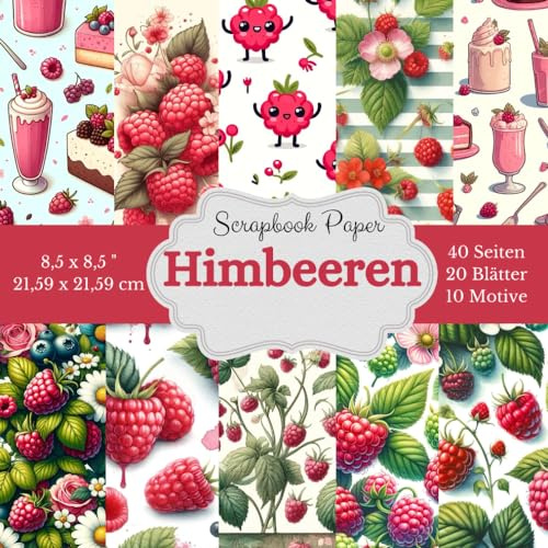 Scrapbook Papier Kollektion: Himbeeren.: Versüße deine Bastelprojekte mit dieser bezaubernden Himbeer-Scrapbook-Papierkollektion!.20 Blätter ... Rückseite unifarben in passenden Farbtönen