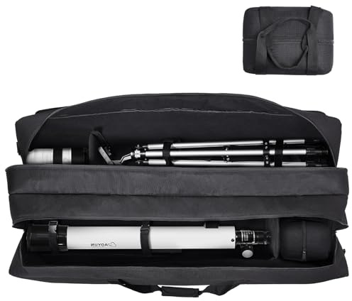 VEVOR Étui pour télescope, 1040 mm, Mallette de Transport pour télescope avec Boucles Fixes, Multi-Poches et séparateur Amovible, Sac de Rangement Absorbant Les Chocs pour Tube Optique et trépied, L