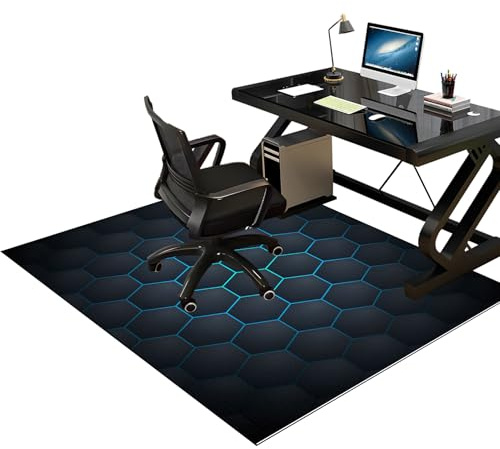 Tkuhknag Alfombra Silla Ruedas Alfombra Gamer Alfombra para Silla Gaming Alfombra Suelo Gaming Suelos de Madera Dura Alfombrilla Protectora Protector Suelo Silla Oficina Protector de Piso 60 x 70 cm