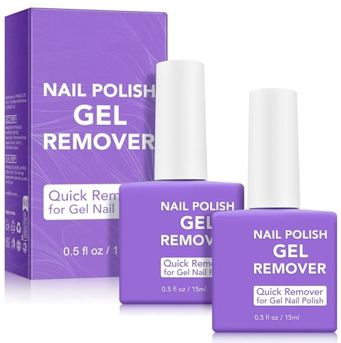 Gel Nail Polish Remover, Gel Polish Remover Quick & Easy Remove Within 2-5 Minutes, Not Hurt Nails(2 PACK)