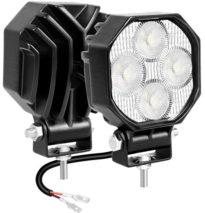 Willpower 2pcs 2.8'' 16W Faro da Lavoro Led 12V 24V Slim Faretto Led Floodlight IP67 Impermeabile 6000K Bianco Fendinebbia Barra Luci per Fuoristrada Trattore Camion Off Road Auto Moto 4x4 4WD