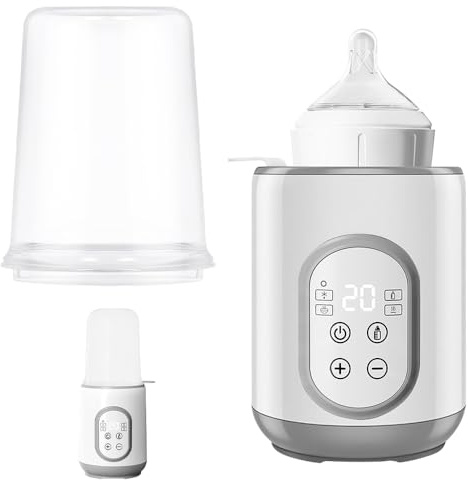 RNPKZ Baby Bottle Warmer, Portable Baby Milk Warmer, 8-in-1 Bottle Warmer with LCD&Timer, Smart Temperature Control and Automatic Shut-Off, Fast Baby Milk Warmer and Steriliser for Breastmilk&Formula