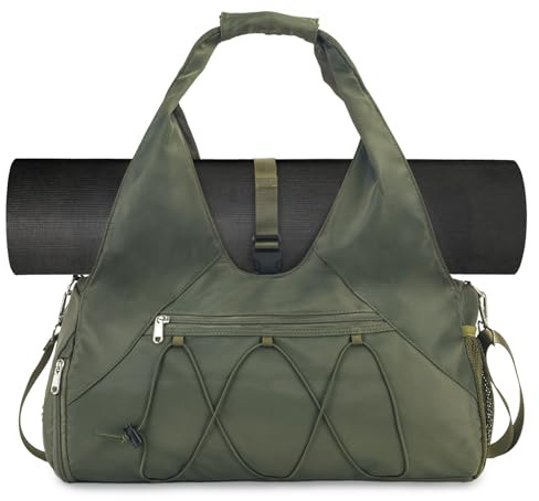 SIVENKE Borsa sportiva da donna, borsa da yoga con scomparto per scarpe e scomparto bagnato, borsa da viaggio, borsa da trasporto per tappetini da yoga, borsa per il tempo libero, borsa da nuoto