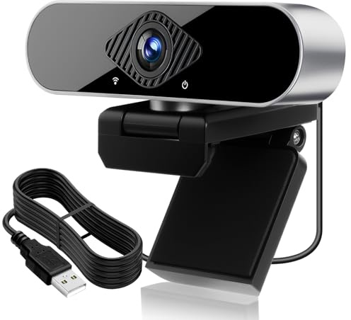 Lytari 1080P Webcam for PC with Microphone, USB Webcam for Laptop, 360°View Streaming Web Cam Plug and Play Computer Camera for Live Streaming Calling Studying Video Conferencing & Gaming