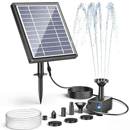 POPOSOAP 3W Solarbrunnen für Vogelfontäne für den Außenbereich