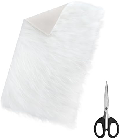 FIUTEKO Lot de coussins de chaise en fourrure synthétique - 60 x 40 cm - Pour bricolage, chaise, canapé, tapis, décoration, costume de nain, tissu en peluche - Blanc - Pour le bricolage, la maison et