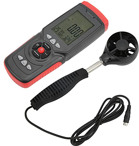 Yctze Anemómetro Digital de Alta Precisión 8907 - Medidor Multifunción de Velocidad del Viento, Flujo de Aire y Temperatura con Cable de Datos USB Análisis Ambiental - Drones Perfectos, Navegación,