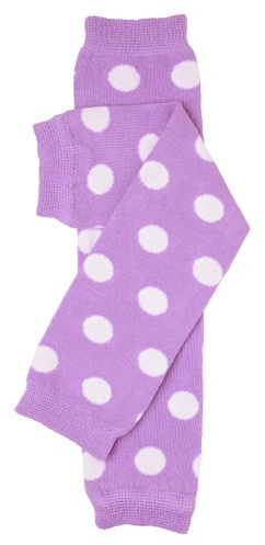 juDanzy polka dot leg warmers for baby or toddler boys & girls (One Size (12 pounds to 10 years), Lavender)