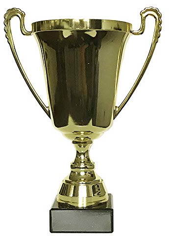 Pokal mit Wunschtext Extra Groß, Pokal auf Marmorsockel (270mm, 590gr.) mit Text, Trophäe Luxus, 1,2,3 Platz Inkl. Wunschgravur (ohne Wunschtext)