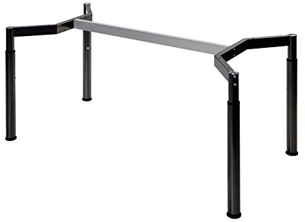 boho möbelwerkstatt Schreibtischgestell, Konferenztischgestell, Tischgestell, höheneinstellbar in Schwarz RAL9005 für Tischplatten von 180 x 80 cm