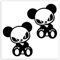SkinoEu® 2 Stück Vinyl Aufkleber Autoaufkleber Panda Bear Stickers Auto Moto Motorrad Fahrrad Fenster Tür Tuning B 242