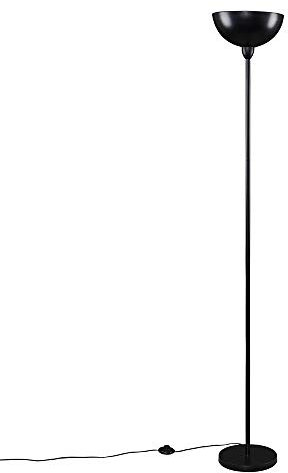 MiniSun | Modern Matt Black Uplighter Floor Lamp with a Bowl Shaped Shade | Floor Lamps & Torchieres, Home Décor & Improvement Essential | Includes 6W LED Bulb [3000K Warm White]