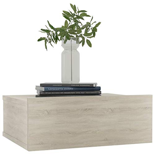 pedkit Hängande nattduksbord med låda nattbord sängbord sängbord nattkonsol Sonoma-ek 40 x 30 x 15 cm spånskiva