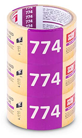 Scley Pack of 3 double-sided adhesive tape, carpet tapes, width 50 mm, length 5 m, universal adhesive tape series *774, yellow mounting tape, laying tape for floor heating etc. A0313-740550