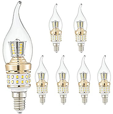ZYUJIA Ampoules Bougies LED E14 10W Petites Ampoules à Vis Candélabre LED Non Graduable Lustre Blanc Froid 6000K Lampes à Économie D'énergie Vintage(Équivalent à 90W) 6Paquets