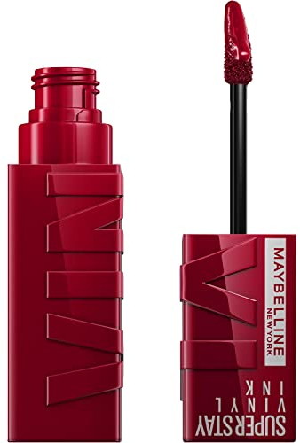 Maybelline New York Superstay Vinyl Ink, Pintalabios Efecto Vinilo, Vinilo Fijo, Larga Duración, Tono 55 Royal